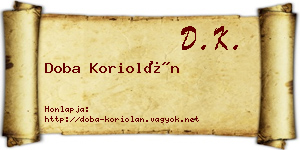 Doba Koriolán névjegykártya
